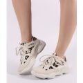 Kaidee Chunky Trainers in Sand and Print, Leopard