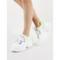 Funk Chunky Trainers in White and Neon Yellow, Green