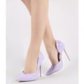 Sachi Court Shoe Heels in Lilac Patent, Burgundy