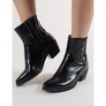 Beetle Western Ankle Boots, Black