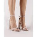 Miao Pointed Barely There Heels, Nude