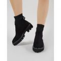 Escape Sock Fit Ankle Boots Knit, Black
