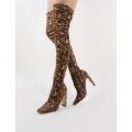 Pernille Over the Knee Boots Print, Leopard