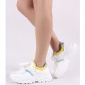 Devout Chunky Trainers in White and, Yellow