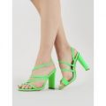 Faze Strappy Heels in Neon, Green