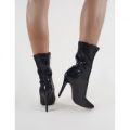 Direct Pointy Sock Boots Sequins, Black