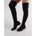 Freyja Over the Knee Boots Faux Suede, Black
