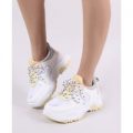 Boe Chunky Trainers in White and Yellow, Grey