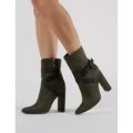 Drift Sports Luxe Ankle Boots in Khaki, Green