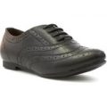 Lilley Womens Lace Up Brogue Shoe in Black
