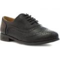 Womens Lilley Black Lace Up Brogue Shoe