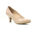 Lilley Womens Patent Court Shoe in Nude