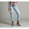 Womens Ripped Mom Fit Jean