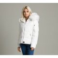Womens Faux Fur Nylon Hooded Jacket