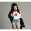 Womens Dagger Heart Halterneck Crop Top