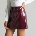 Womens Vinyl Zip Mini Skirt