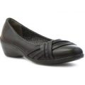 Softlites Womens Black Pleated Casual Shoe