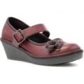 Heavenly Feet Womens Wine Wedge Casual Shoe