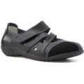Softlites Womens Black Leather Comfort Shoe