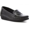 Softlites Womens Black Moccasin Loafer Shoe