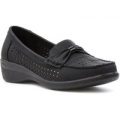 Softlites Womens Black Chop Out Casual Loafer Shoe