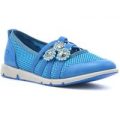 Heavenly Feet Womens Slip On Casual Shoe in Blue