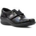Padders Womens Black Patent Casual Shoe