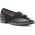 Soft Line Womens Black Brogue Loafer Shoe