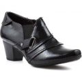 Lotus Womens Black Patent Crinkle Trouser Shoe