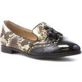 Lunar Womens Black Animal Print Loafer Shoe