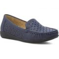 Softlites Womens Navy Casual Shoe with Stone