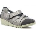 Cushion Walk Womens Pewter Leather Casual Shoe