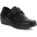 Softlites Womens Black Touch Fasten Comfort Shoe