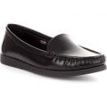 Lilley Womens Black Plain Moccasin Casual Shoe