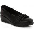 Cushion Walk Womens Black Slip On Wedge Shoe
