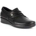 Clarks Womens Black Casual Button Slip On Shoe