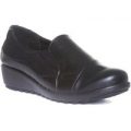 Cushion Walk Womens Slip On Wedge Shoe in Black