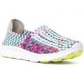 Heavenly Feet Womens Blue And Pink Woven Shoe