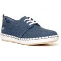 Clarks Womens Denim Lace Up Casual Canvas
