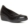 Clarks Womens Black Slip On Wedge