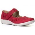 Comfy Steps Womens Red Touch Fasten Wedge Shoe