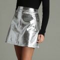 Womens Metallic A-Line Skirt