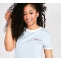 Womens Script Logo Ringer T-Shirt