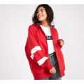 Womens Oversized Varsity Hooded Top