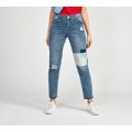 Womens Patchwork Mom Jean