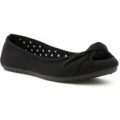 Lilley Womens Black Large Knot Ballerina