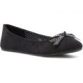 Lilley Womens Ballerina with Bow in Black