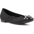 Sprox Womens Black Sparkle Bow Trim Ballerina