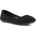 Lilley Womens Cross Strap Ballerina in Black