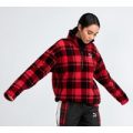 Womens Check Sherpa Half Zip Sweatshirt